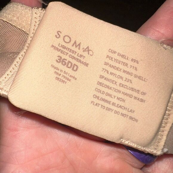 Soma Lightest Lift Perfect Coverage nude 36DD soft bra - Picture 3 of 3